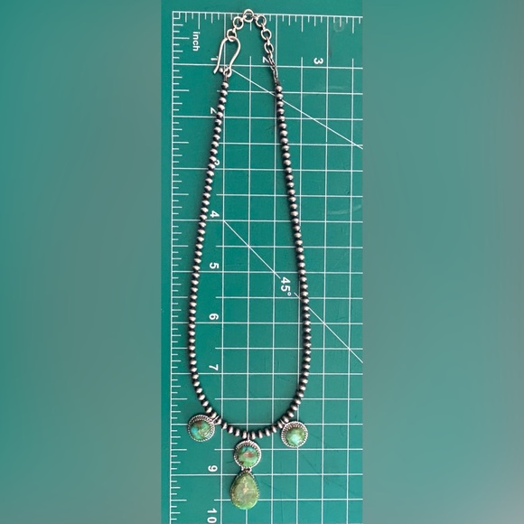 Sonoran Gold Turquoise Sterling Silver Necklace Southwest - Picture 4 of 6